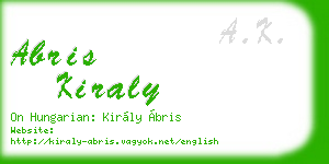 abris kiraly business card